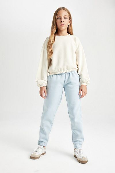 DeFacto Pantaloni de sport Jogger pentru fete, cu talie standard, cu picioare elastice D3206a824wn