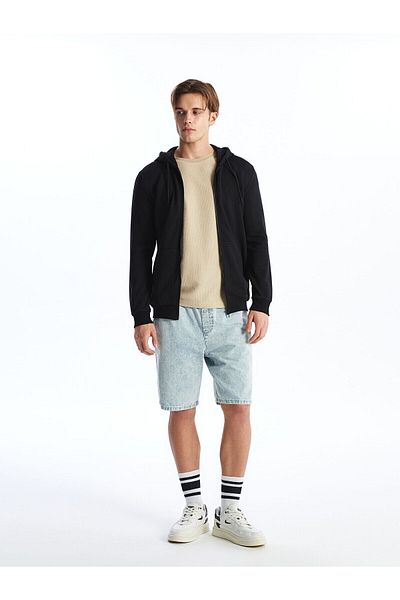 LC Waikiki Lcwk Hooded Long Sleeve Men's Thick Zip-Up Sweatshirt