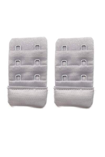 teknoparkx 2 Pieces Agraf Bra Extension Hook 3 Rows / 2 Hooks Gray
