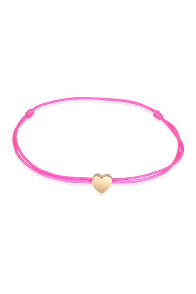 ELLI Armband Damen Herz-Anhänger elastisch Basic mit Nylon blau aus 925 Sterling Silber