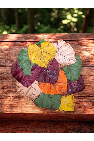 Sister Home Design Sonbahar Çınar Yaprakları Dekoratif Tabak , Sunumluk, Yapr...