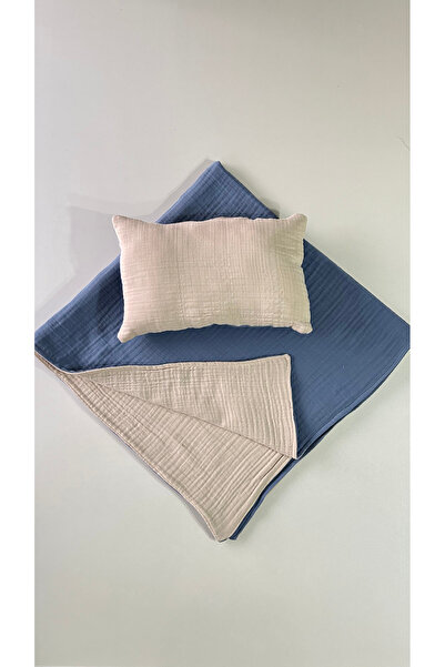 GİZGİYİM Double Sided 8 Layer Muslin Baby Blanket and Pillow Set, 100% Cotton, Winter, Breathable