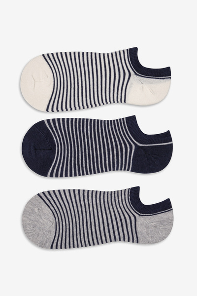 Penti Erkek Dense Stripe Çok Renkli 3lü Sneaker Socks