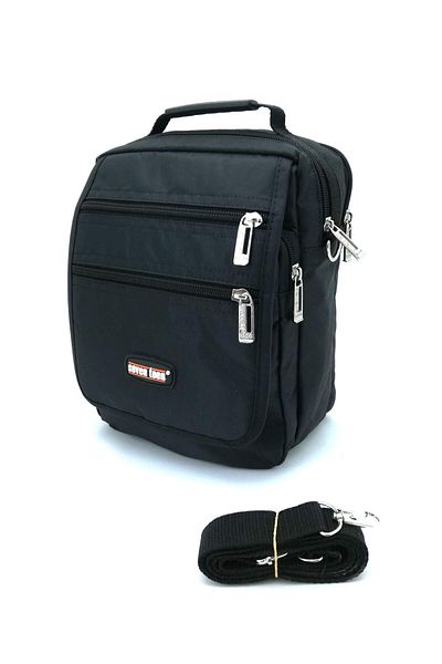 SEVENTEEN Seven Teen Men's Cross Strap Handbag Black 2210