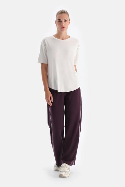 Dagi Plum Women's Modal Double Piping Detaillierte Jogginghose