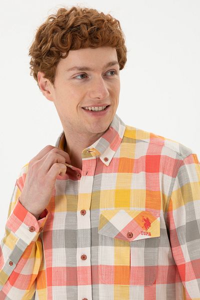 U.S. Polo Assn. Мъжка червена карирана риза 50284515-VR239