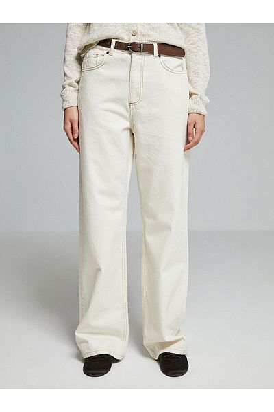 LC Waikiki Lcw Belted Wideleg Women's Jean Trousers