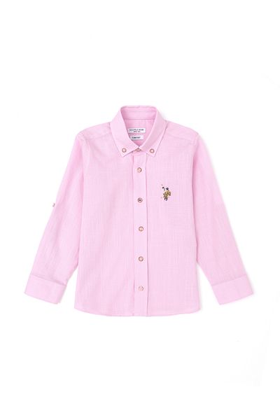 U.S. Polo Assn. Boy's Pink Long Sleeve Basic Shirt 50283994-Vr041