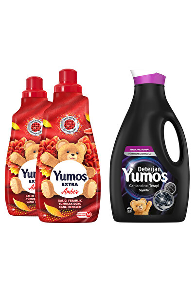 Yumoş Fabric Softener Amber 2Pcs Liquid Detergent Black 1Pcs