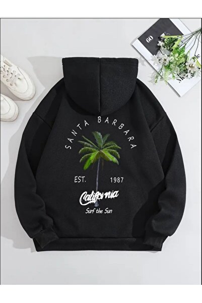 caddekombin Santa Barbara Printed Hooded Pocket Sweatshirt