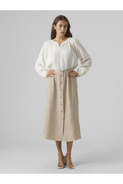 Vero Moda Rock Vmmelaney Hohe Taille Langer Rock