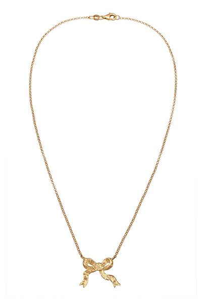 ELLI Necklace Ladies Bow Pendant Basic Trend In 925 Sterling Silver Gold Plated