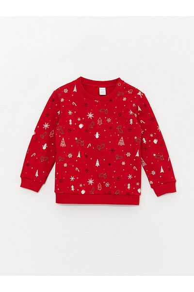 LC Waikiki Lw - Crew Neck Long Sleeve New Year Themed Baby Boy Sweatshirt