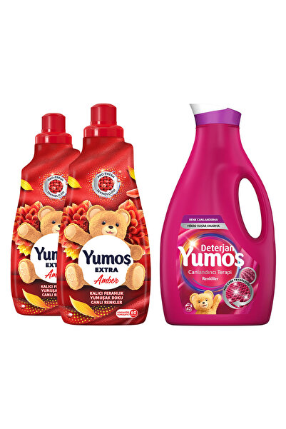 Yumoş Amber Laundry Softener 1440 ml 2Pcs Detergent for Colored Clothes 2520Ml1Pcs