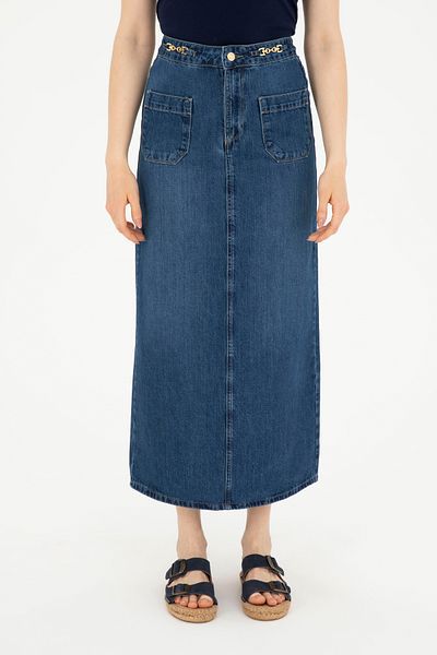 U.S. Polo Assn. Fusta albastra de jeans pentru femei - 50283831 -DN0022