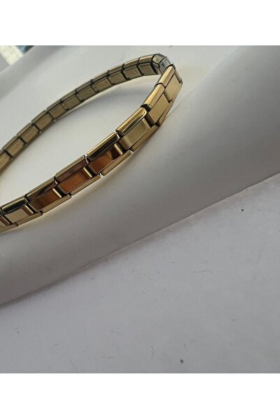 Çelik İtalyan charm gold ince zarif bileklik