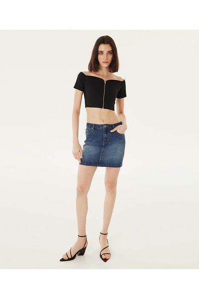 Twist T-Shirt mit Metallreißverschluss