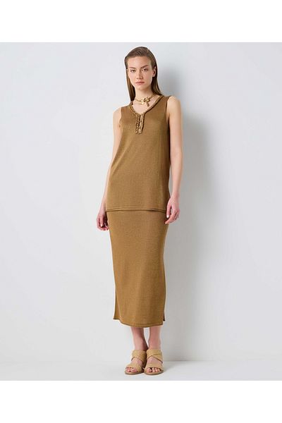 İpekyol Lurex-Strickwaren mit Strickstreifen