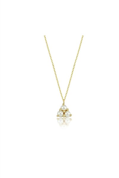 FasekGold Altın Kolye - Mini İncili 14 Ayar Altın Kolye