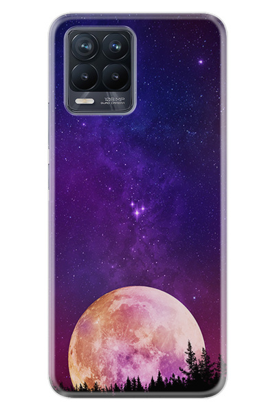 realme 8 - 8 Pro Kılıf Boutique Baskılı Resimli Mor Ay Pcode -025