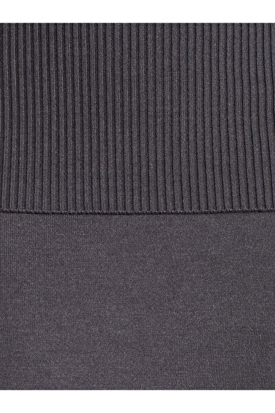 Dilvin 80114 Smoked Knitwear Skirt - Ribbed Waist, Flowy