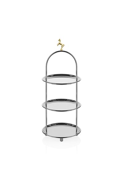 Narin Three Tier Round Treat Bowl - With Horse Figure