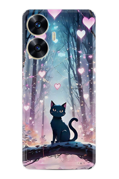 realme C55 Kılıf Boutique Baskılı Resimli Love Cats Tree Pcode -050