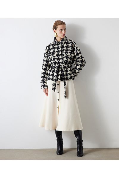 İpekyol Houndstooth Pattern Coat