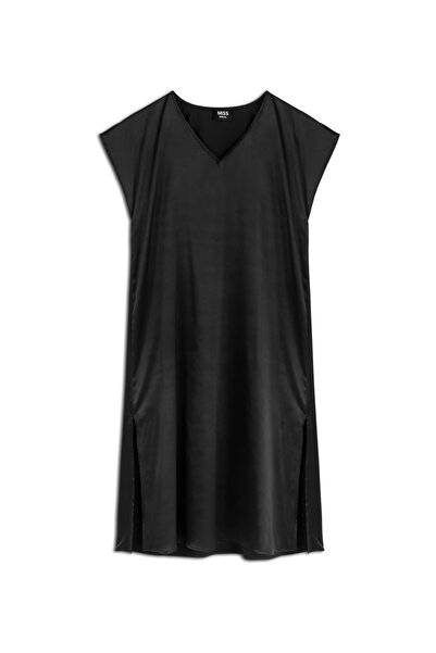 MISS IPEKYOL Φόρεμα με λαιμόκοψη με γυαλιστερή υφή