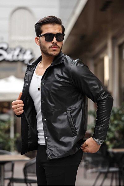 BYzıt Ανδρικό δερμάτινο μπουφάν