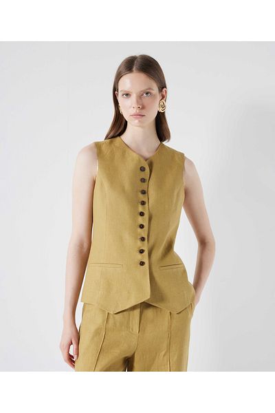 İpekyol Slim fit linen vest