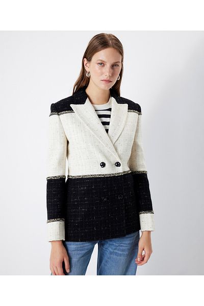 İpekyol Colorblock tweed blazer