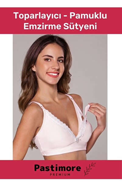 Pastimore Özel Üretim Mammabra Yumuşak Toparlayıcı Tam Kalıp Beatris Pembe Pamuklu Emzirme Sütyeni