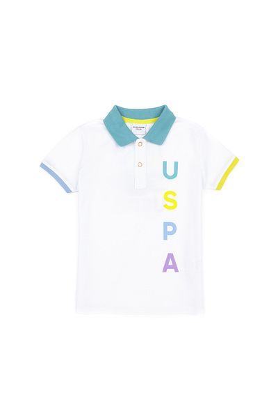U.S. Polo Assn. تي شيرت أبيض بياقة بولو للأولاد 50283000 -VR013