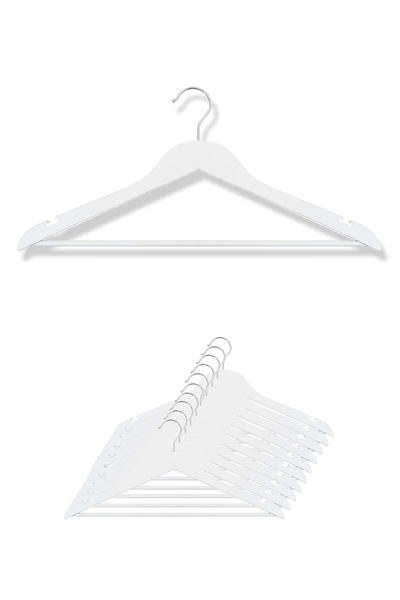 DEMOPLAST HANGER & TEXTILE ACCESSORIES Ahşap Görünümlü Plastik Elbise Askısı,...