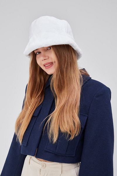 derikem Plush Bucket Women's Fisherman's Hat Soft and Furry Women's Hat