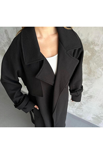 Ekim Store Plain Belted Cashmere Coat