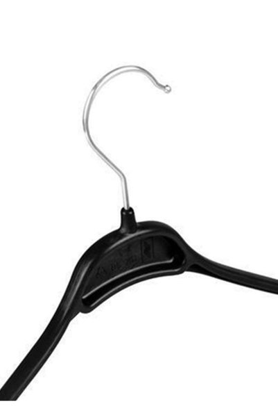 DEMOPLAST HANGER & TEXTILE ACCESSORIES Clothes, Skirts, Trousers, Blouse Hanger, Black Plastic Hanger (10 Pieces)