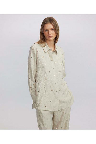 İpekyol Embroidered Textured Shirt