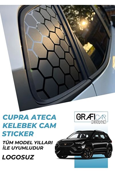 GRAFİCAR Cupra Ateca Compatible Butterfly Glass Sticker Set - Without Plain L...