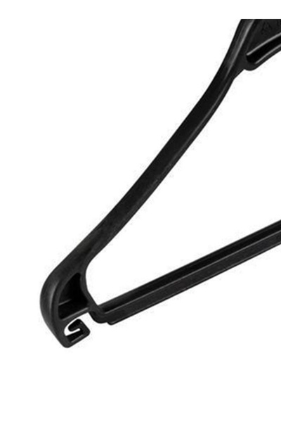 DEMOPLAST HANGER & TEXTILE ACCESSORIES Clothes, Skirts, Trousers, Blouse Hanger, Black Plastic Hanger (10 Pieces)