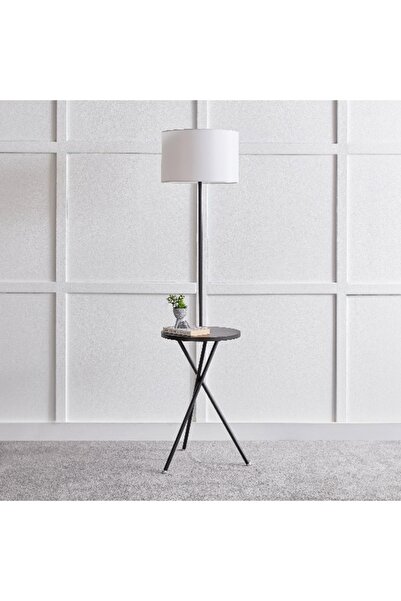 Home Box Omega Metal Floor Lamp with Side Table - 37x163 cm
