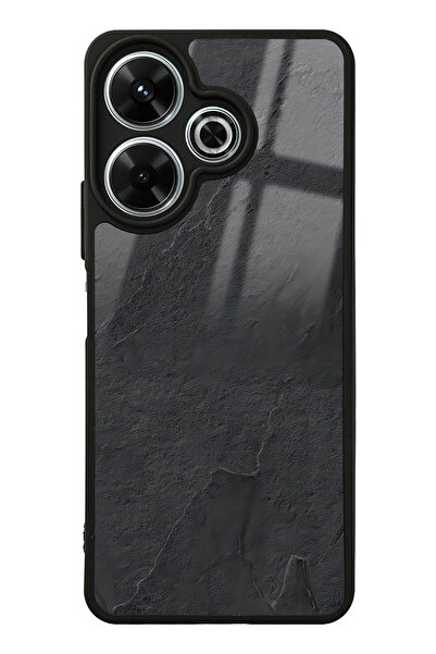 Spoyi Xiaomi Redmi 13 4G Siyah Mermer Tasarımlı Glossy Telefon Kılıfı
