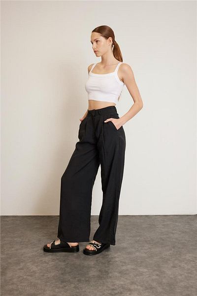 Nisan Black Wide Leg Women's Trousers
