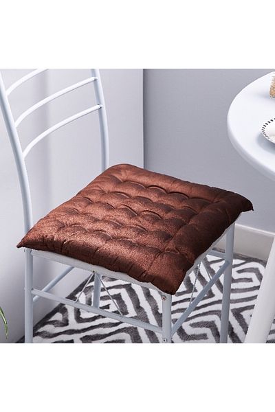 Home Box Dupioni Tucked Chair Pad - 40x40 cm