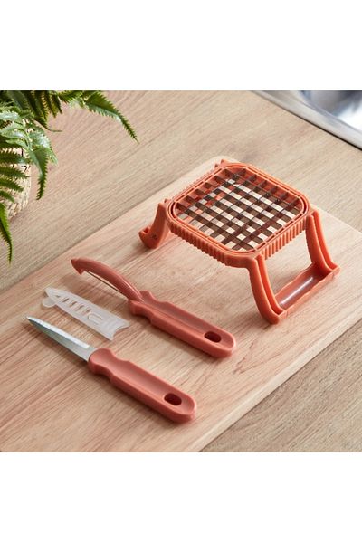 Home Box Easy Chef Potato Mix 3-in-1 Cutter with Peeler and Knife