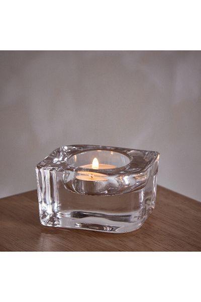 Home Box Ezra Glass Tealight Candleholder - 7.6x6x4.5 cm