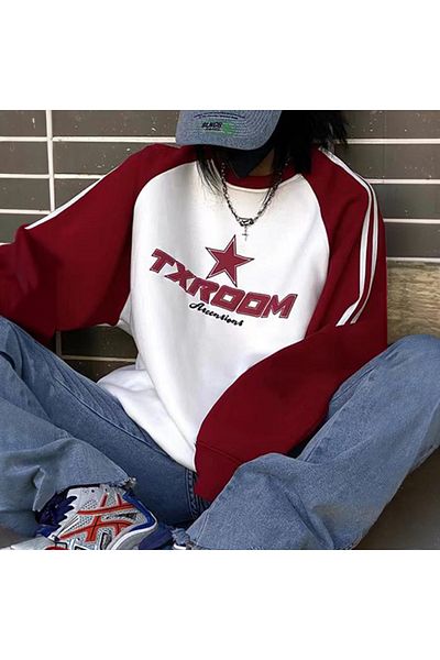 Köstebek Λευκό Unisex μακρυμάνικο κόκκινο Raglan μανίκι Txroom