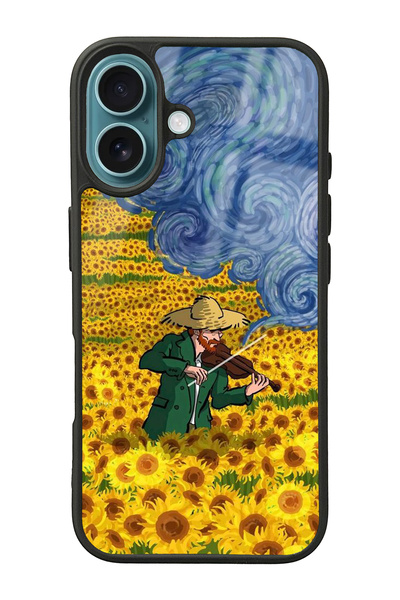 Spoyi iPhone 16 Kemancı Tasarımlı Glossy Telefon Kılıfı