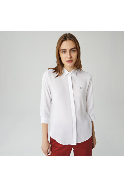Lacoste Kadın Relaxed Fit Beyaz Gömlek